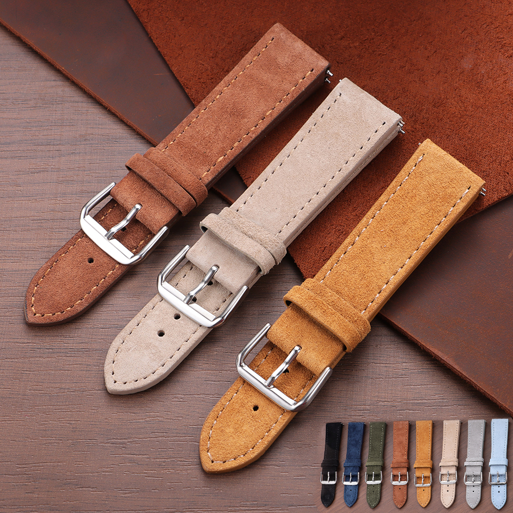 Smartwatch Vintage Watches For Men - Quick Release Strap Vintage Suede Cowhide