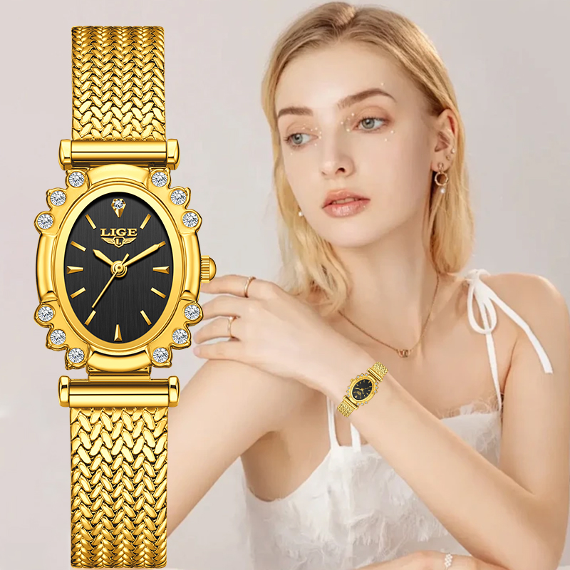 Mesh Stainless Strap - LIGE Elegant Quartz Watches for Woman