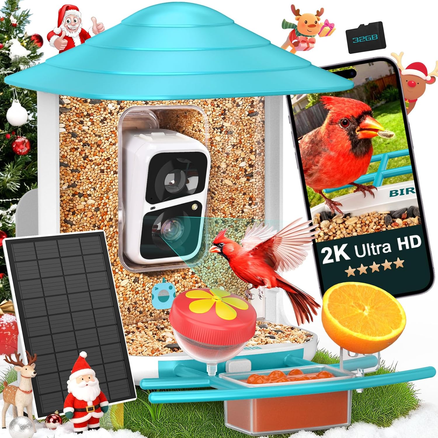 Watch Es - 2K HD Bird Feeder Camera with