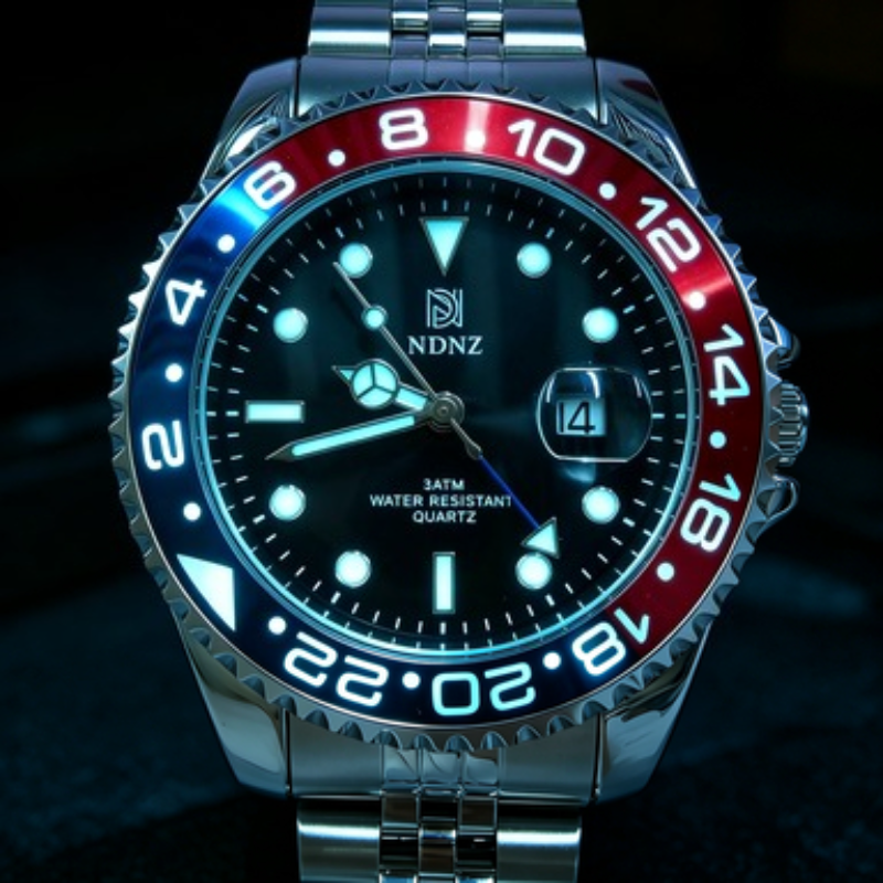 2026 Men's GMT style quartz wa - مراجعة Watch Bezel Insert وسعره