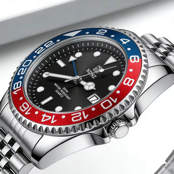 2026 Men's GMT style quartz wa - مراجعة Watch Bezel Insert وسعره