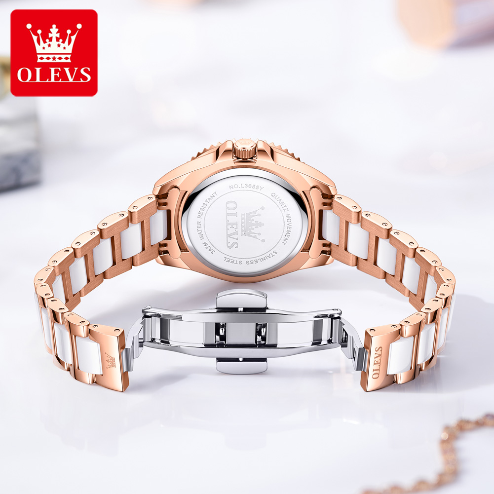 OLEVS 3685 Luxury Women's Watc - مراجعة Watch Bezel Insert وسعره