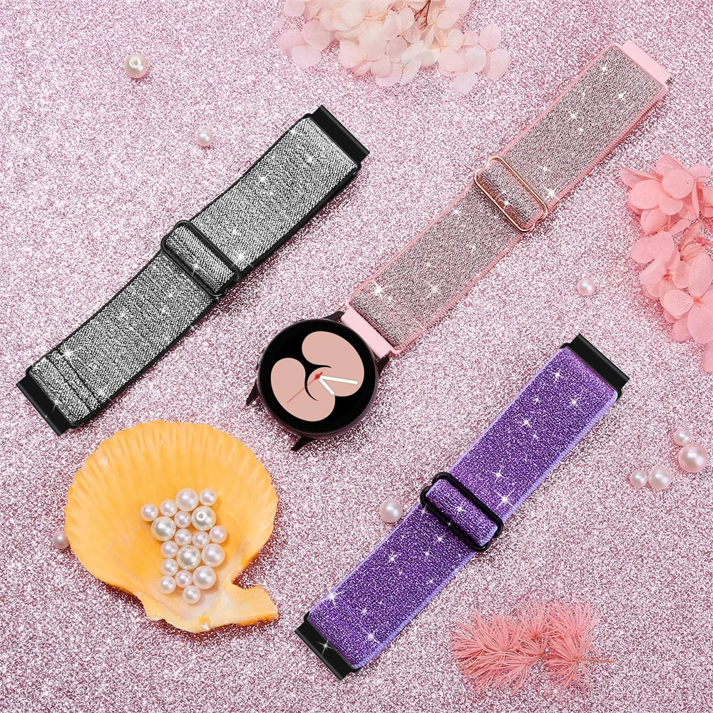 Elastic Shiny strap For Samsun - مراجعة Smartwatch Samsung Watches For Women وسعره