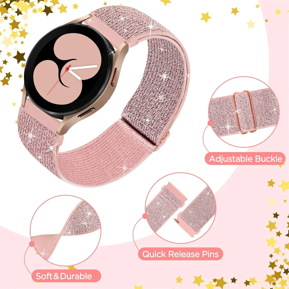 Elastic Shiny strap For Samsun - مراجعة Smartwatch Samsung Watches For Women وسعره