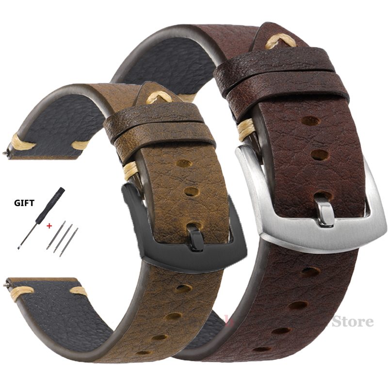 Genuine Leather Straps For Wat - مراجعة Smartwatch Vintage Watches For Men وسعره