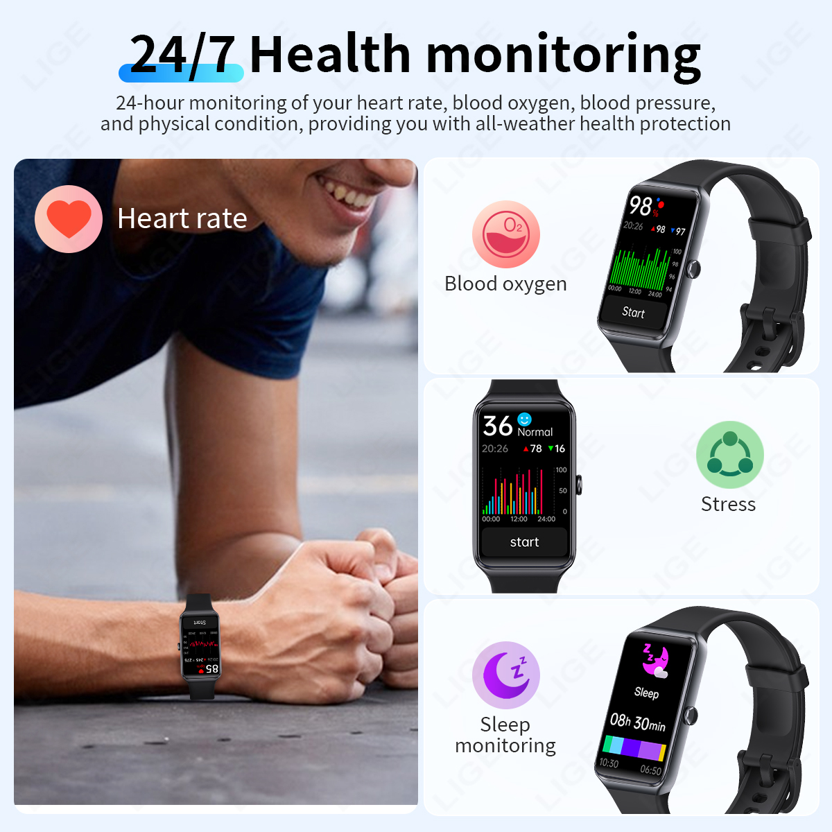 LIGE Couple Smart Wristband Me - مراجعة Smartwatch Latest Watches For Women وسعره