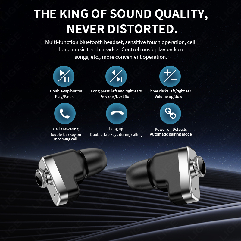 LIGE TWS Earbuds Bluetooth Hea - مراجعة Smartwatch Noise Watches For Men وسعره