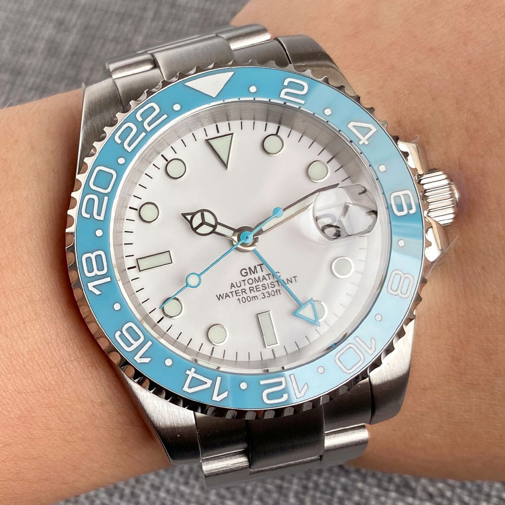 Customized 40mm Ice Blue Dial  - مراجعة Waterproof Diving Watch وسعره
