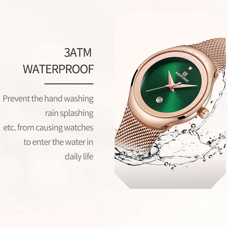 Top Brand NAVIFORCE Luxury Gre - مراجعة Mesh Stainless Strap وسعره