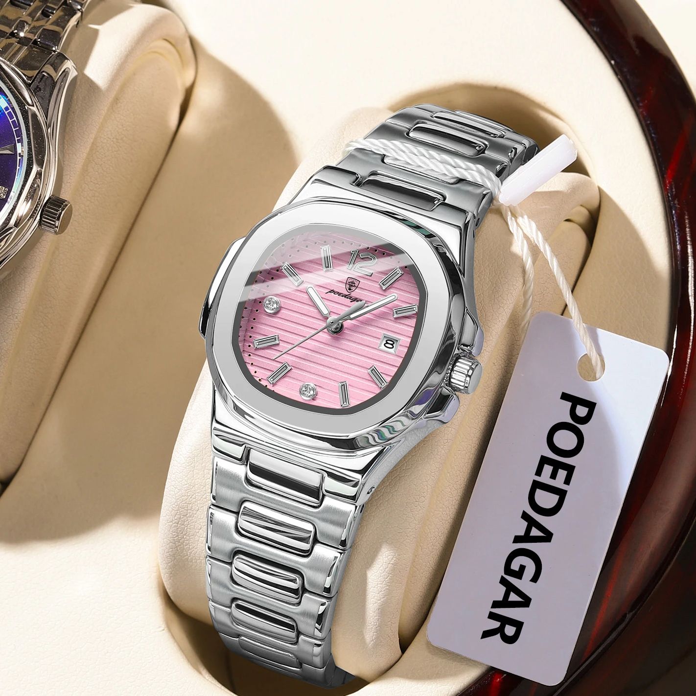 POEDAGAR Square Fashion Woman  - مراجعة Waterproof Diving Watch وسعره