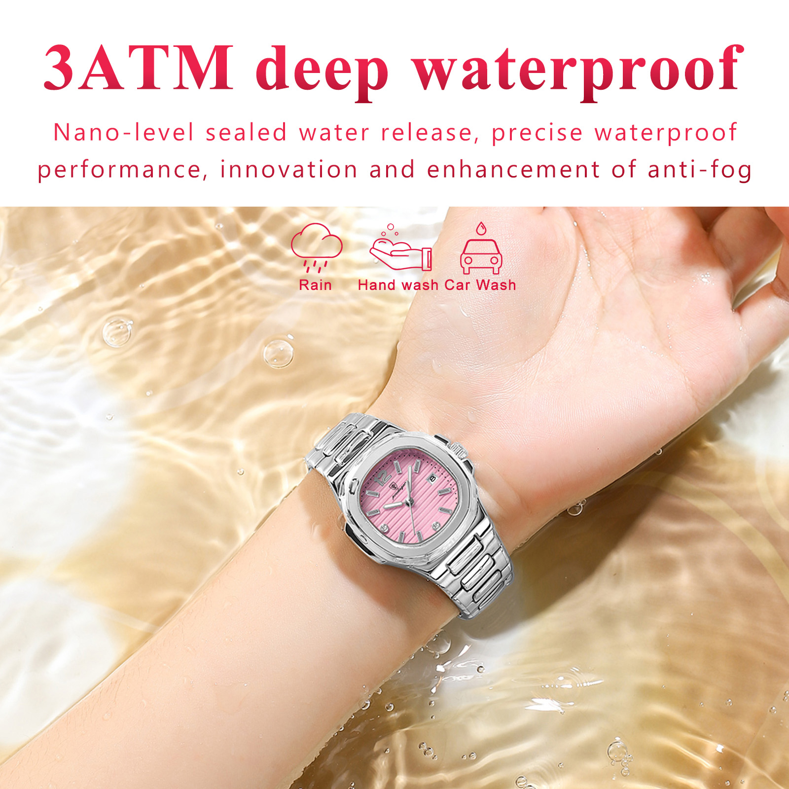 POEDAGAR Square Fashion Woman  - مراجعة Waterproof Diving Watch وسعره