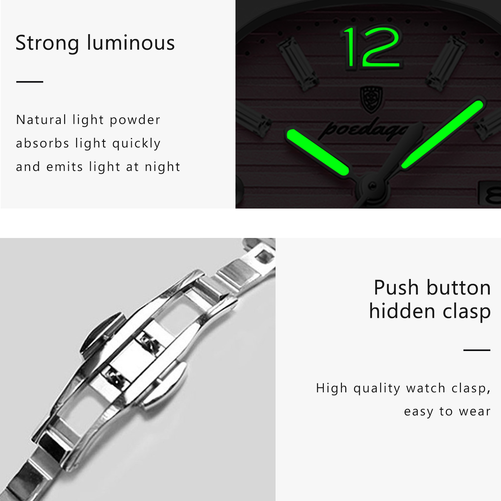 POEDAGAR Square Fashion Woman  - مراجعة Waterproof Diving Watch وسعره