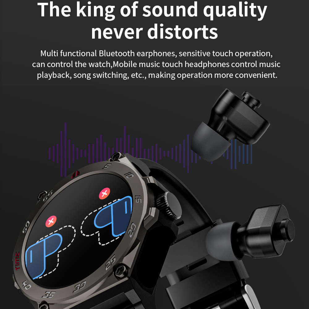 Clock 2 In 1 TWS Noise Reducti - مراجعة Smartwatch Noise Watches For Men وسعره