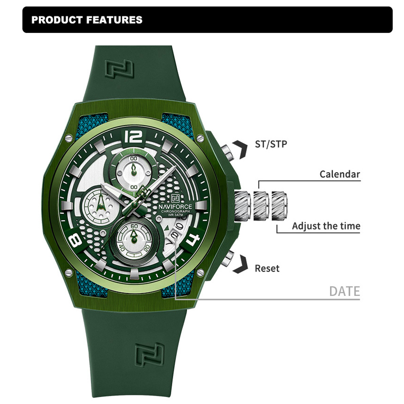 NAVIFORCE Original watches for - مراجعة Silicone Sport Band وسعره