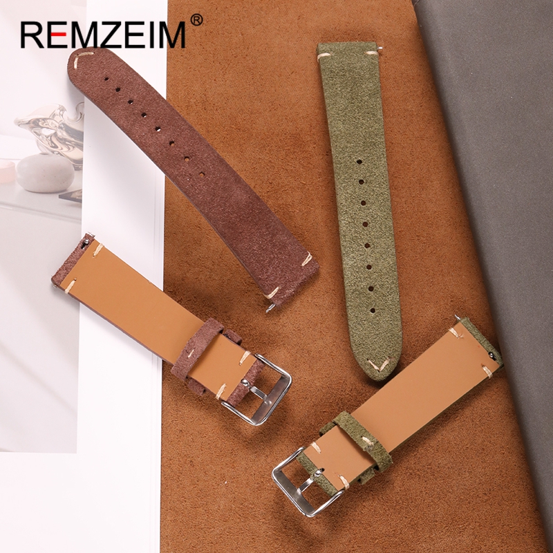 Suede Quick Release Leather Re - مراجعة Smartwatch Vintage Watches For Men وسعره
