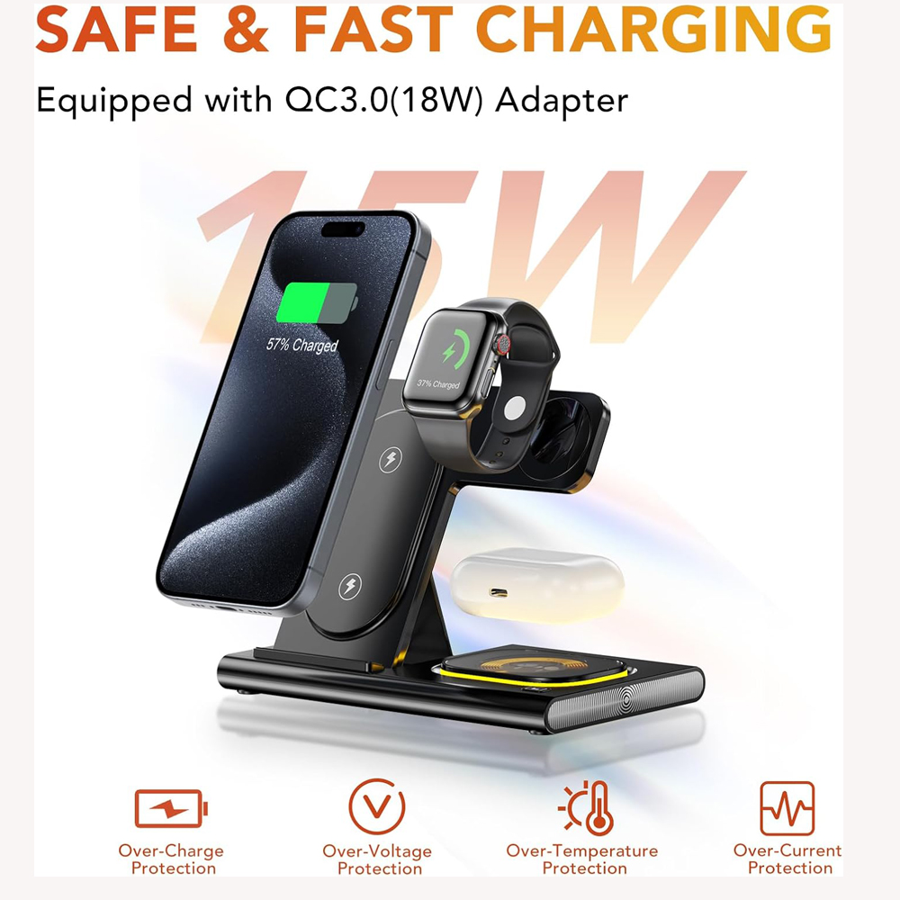 3 in 1 Foldable Charging Stati - مراجعة Watch Watch Xs وسعره