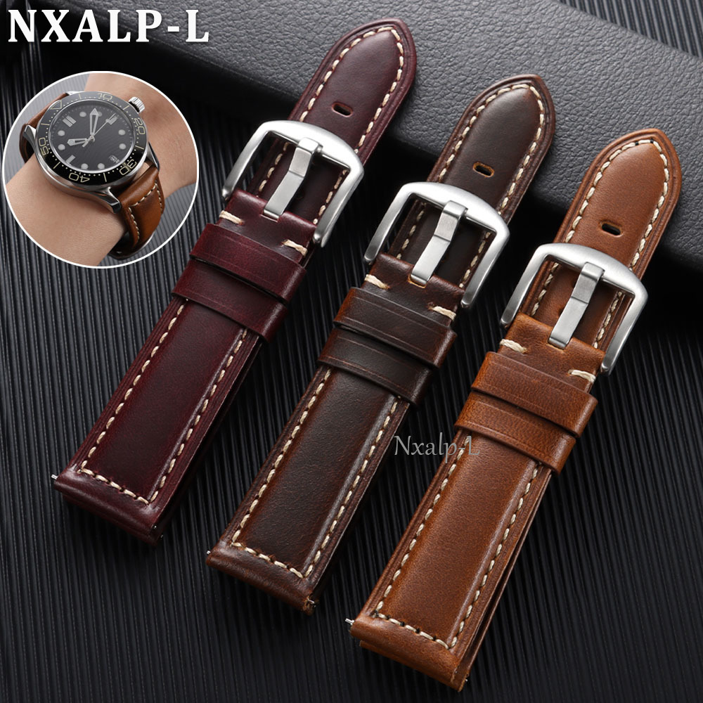 Oil Wax Cowhide Strap 18 20mm  - مراجعة Omega Watches Smartwatch وسعره