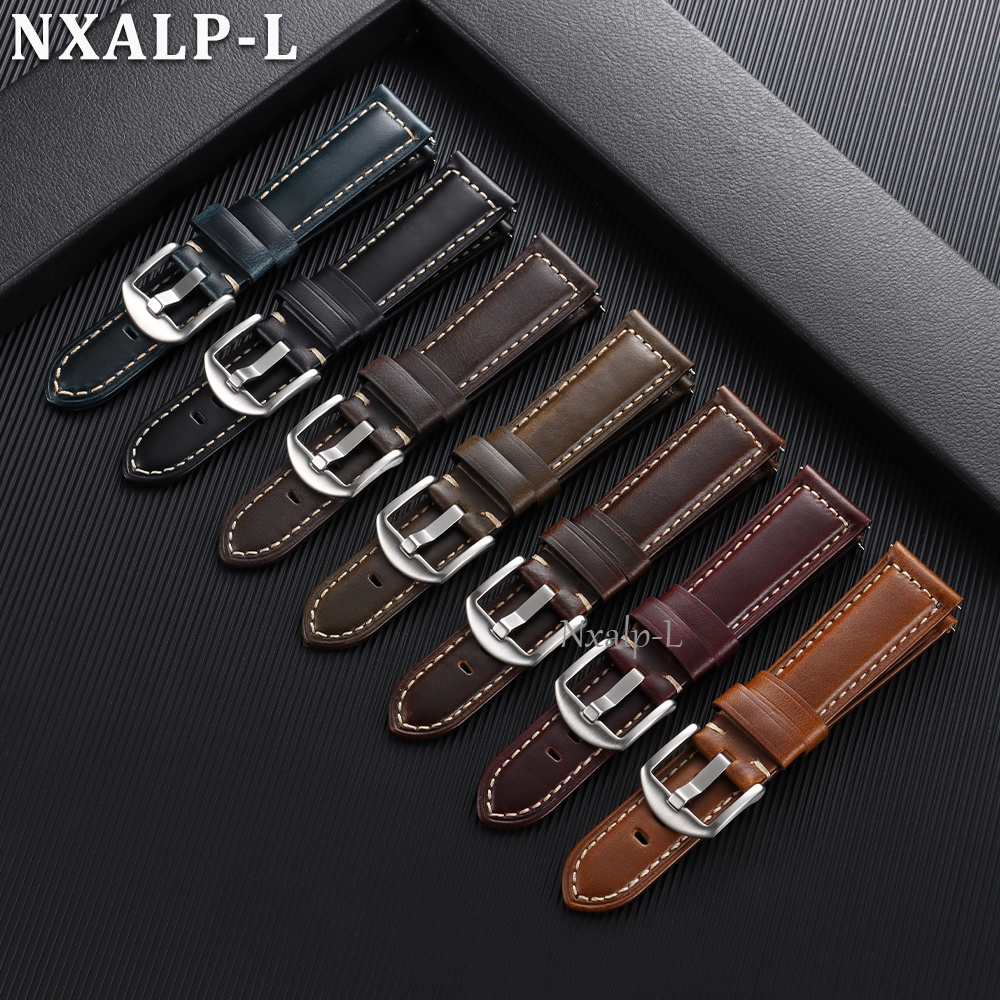 Oil Wax Cowhide Strap 18 20mm  - مراجعة Omega Watches Smartwatch وسعره