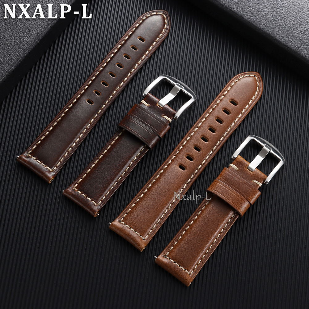 Oil Wax Cowhide Strap 18 20mm  - مراجعة Omega Watches Smartwatch وسعره