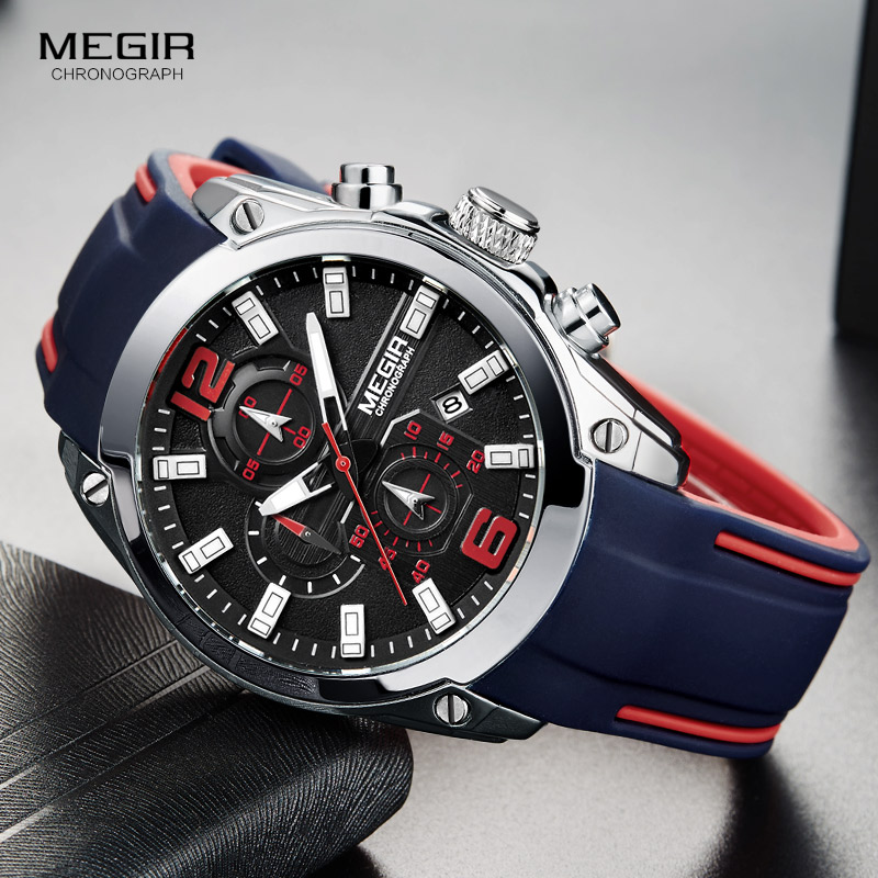Megir Men's Chronograph Analog - مراجعة Silicone Sport Band وسعره