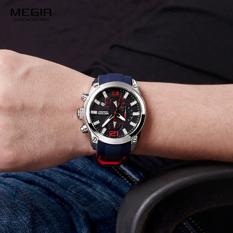 Megir Men's Chronograph Analog - مراجعة Silicone Sport Band وسعره