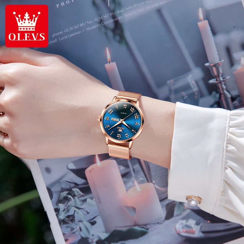 OLEVS 2920 Elegant Original Wo - مراجعة Mesh Stainless Strap وسعره