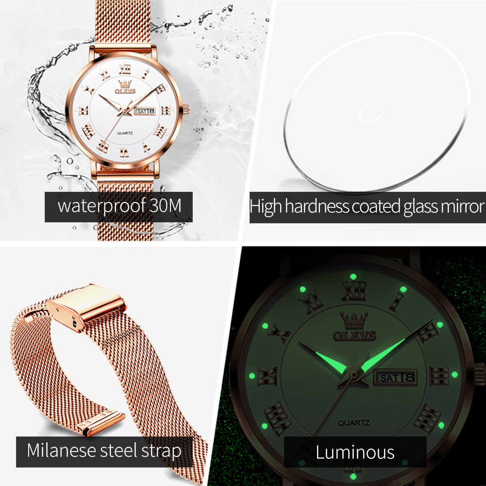 OLEVS 2920 Elegant Original Wo - مراجعة Mesh Stainless Strap وسعره
