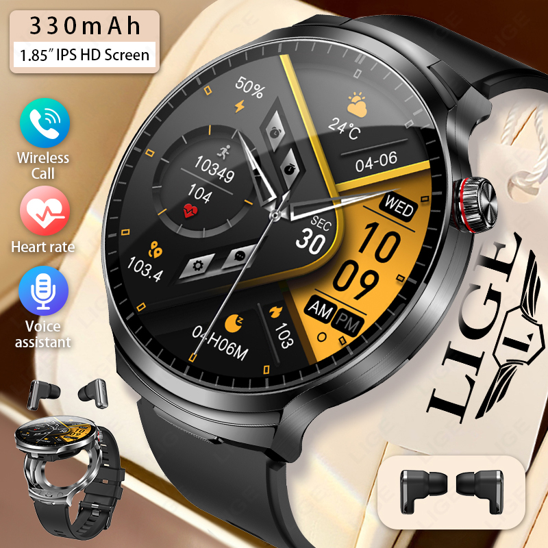 LIGE 2026 New TWS 2 in 1 Heads - مراجعة Smartwatch Noise Watches For Men وسعره