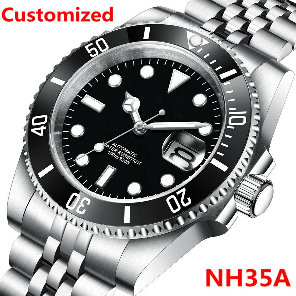DIY Logo 40MM Dive Watch NH35  - مراجعة Waterproof Diving Watch وسعره