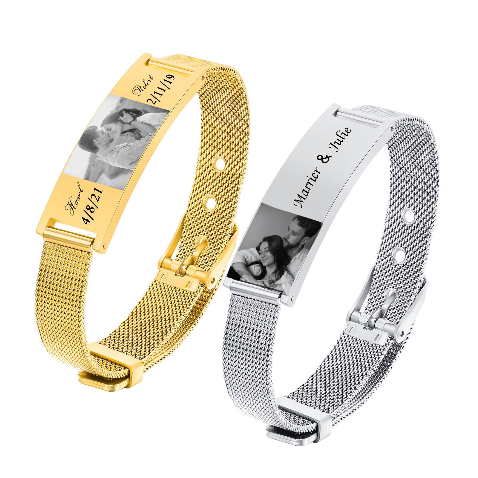 Personalized Photo Bracelet, S - مراجعة Mesh Stainless Strap وسعره