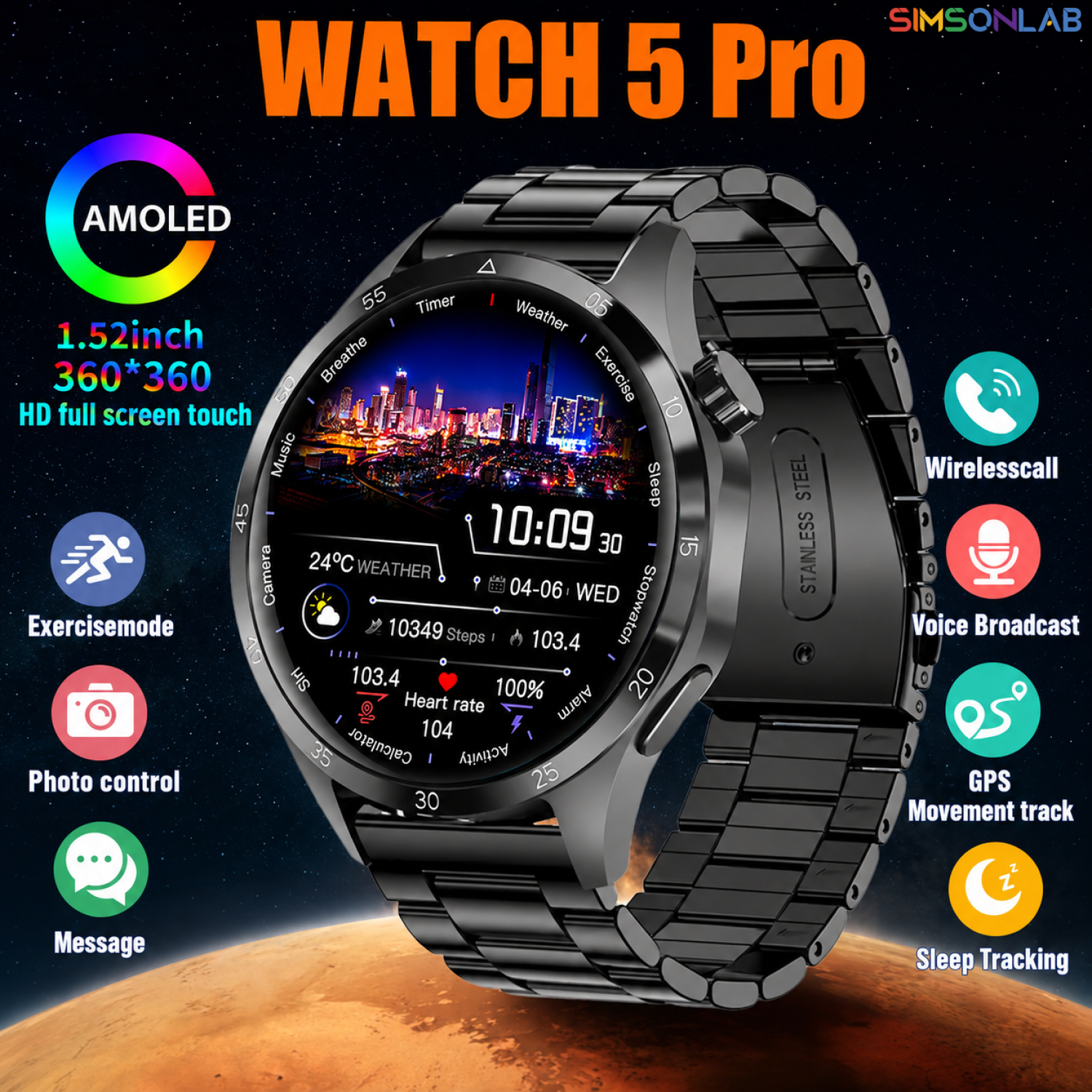 2026 Watch 5 Pro GPS Track Com - مراجعة Smartwatch Ring Watches وسعره