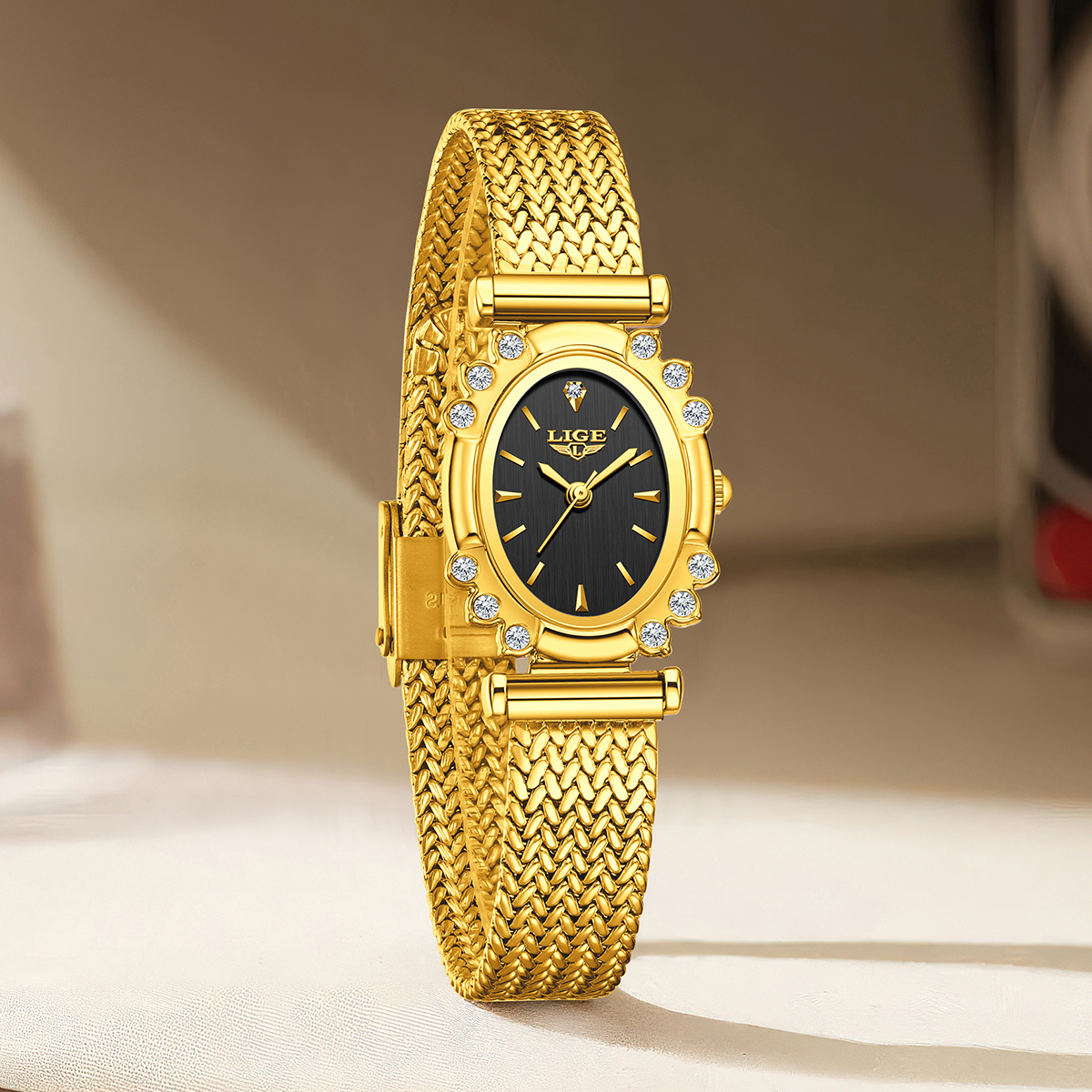 LIGE Elegant Quartz Watches fo - مراجعة Mesh Stainless Strap وسعره