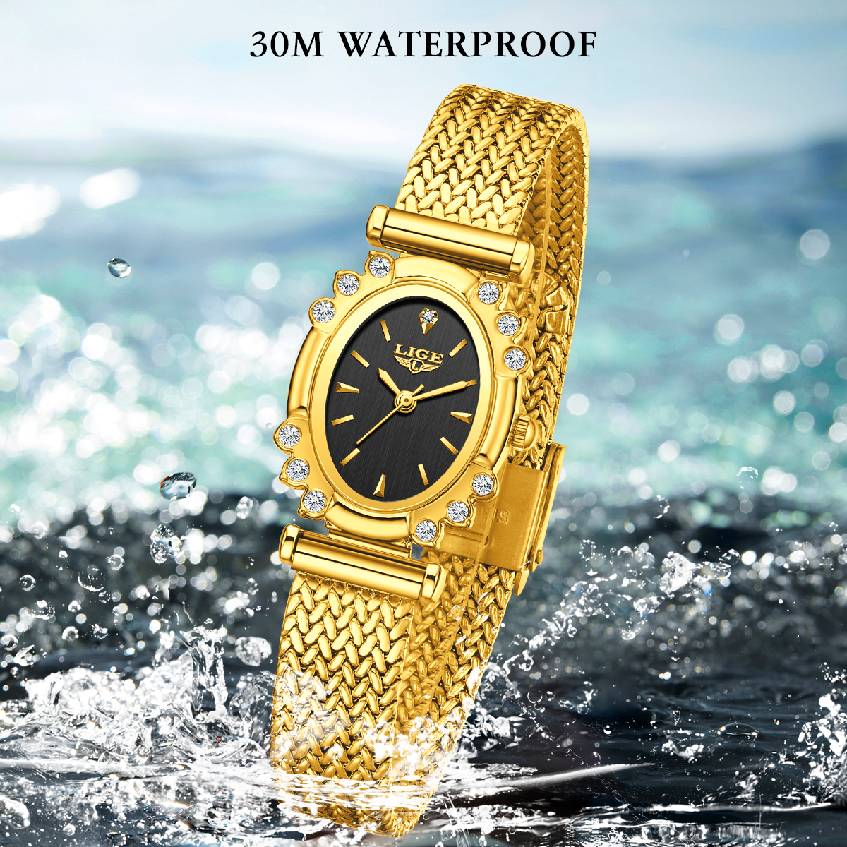 LIGE Elegant Quartz Watches fo - مراجعة Mesh Stainless Strap وسعره