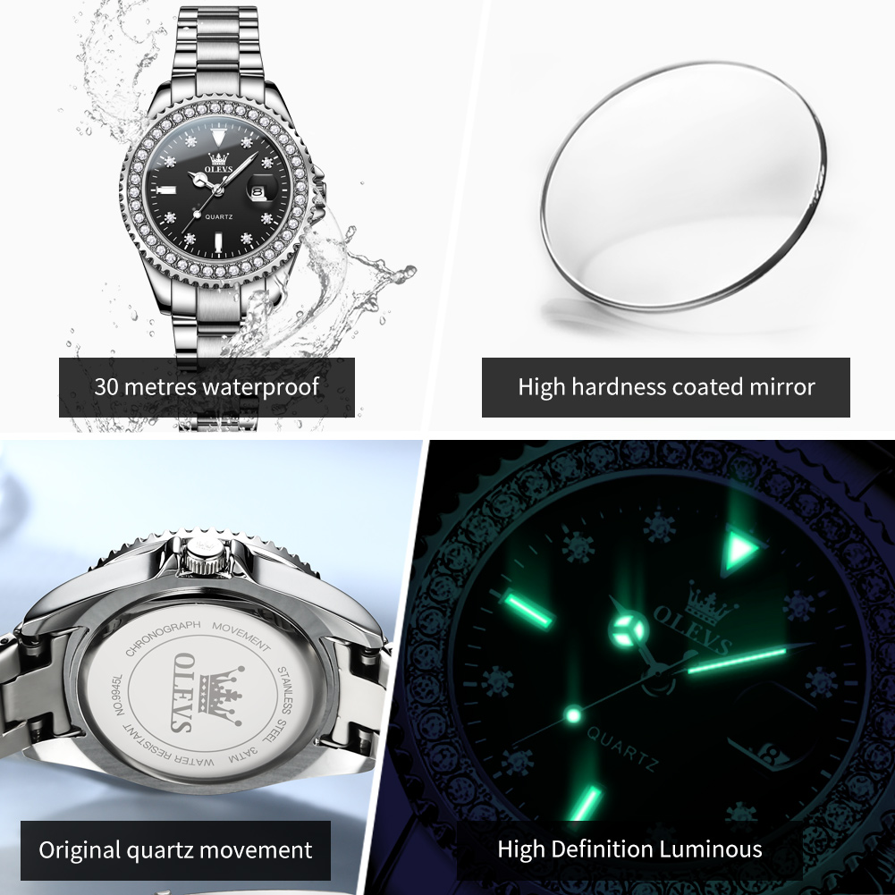 OLEVS Luxury Brand Quartz Watc - مراجعة Watch Bezel Insert وسعره