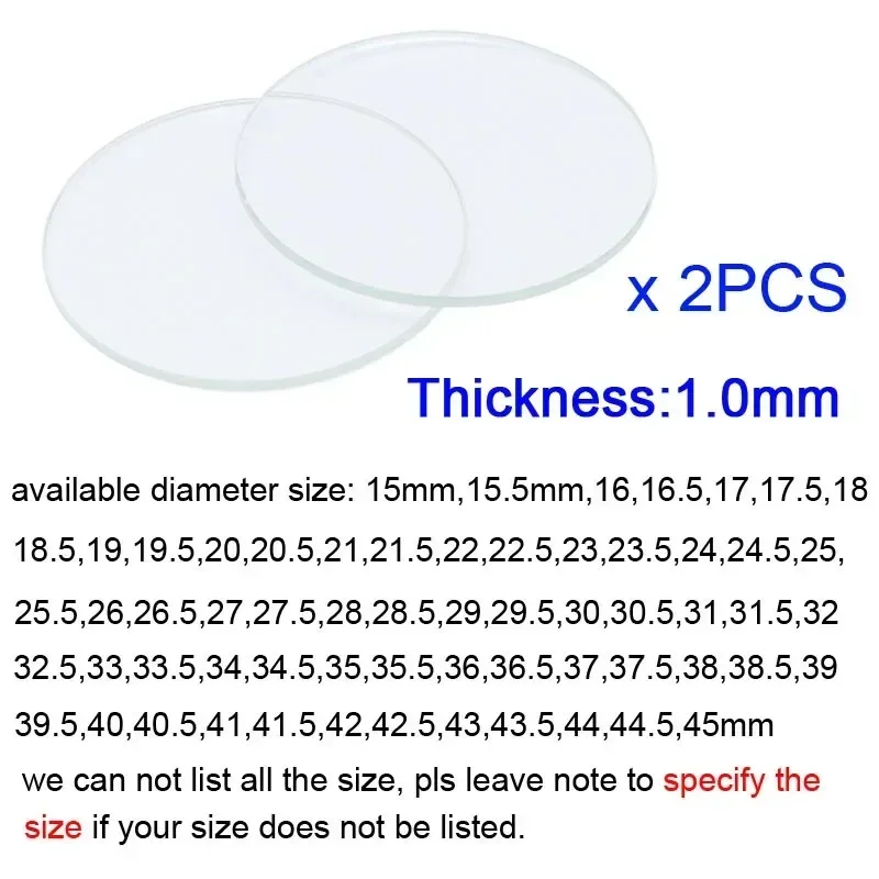 2 Pieces 15 - 45mm Flat Round  - مراجعة Watch Crystal Replacement وسعره