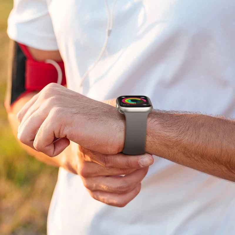 Glass+Case+band For Apple Watc - مراجعة Silicone Sport Band وسعره