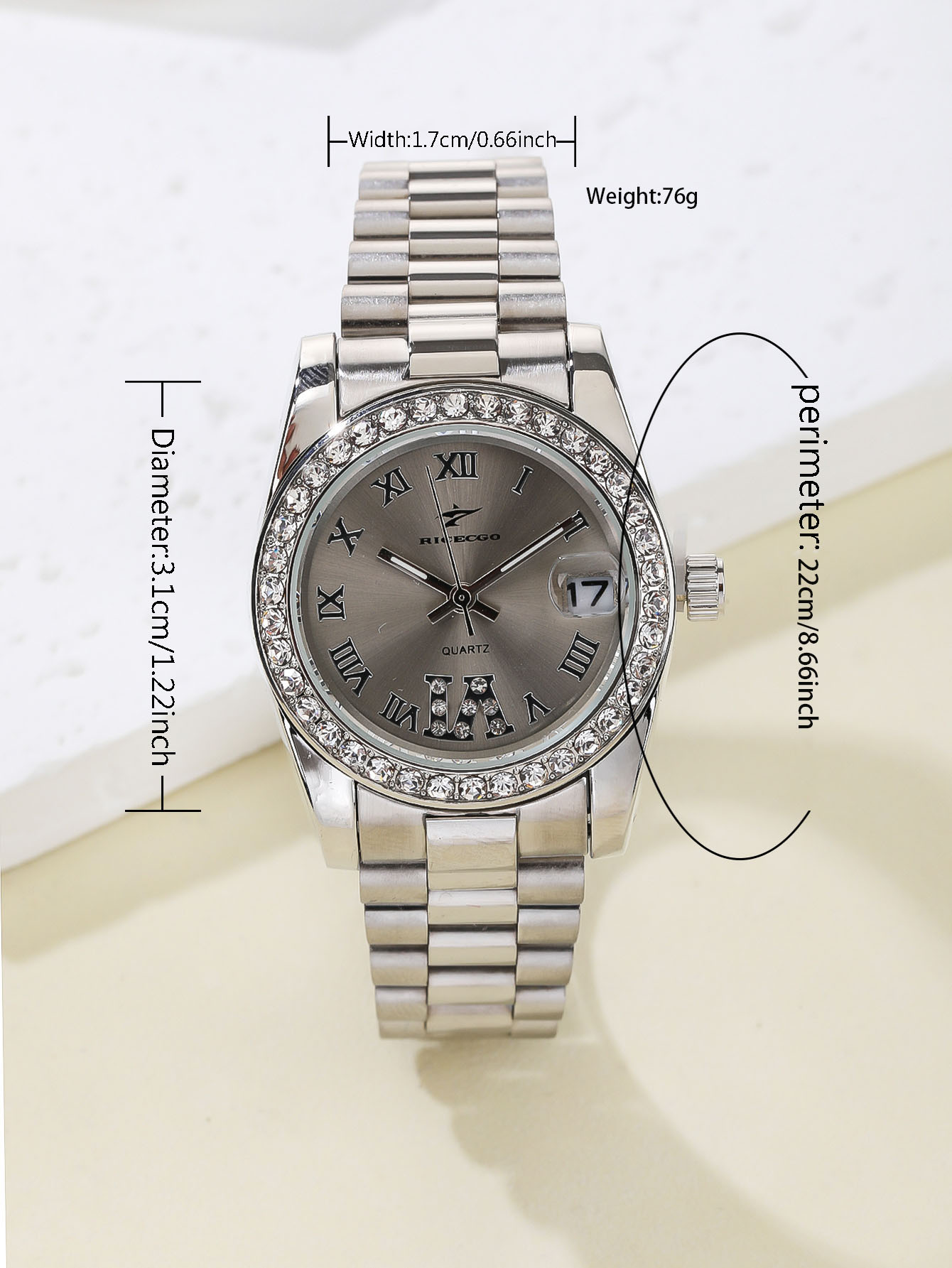 A ladies' quartz watch with al - مراجعة Watch Bezel Insert وسعره