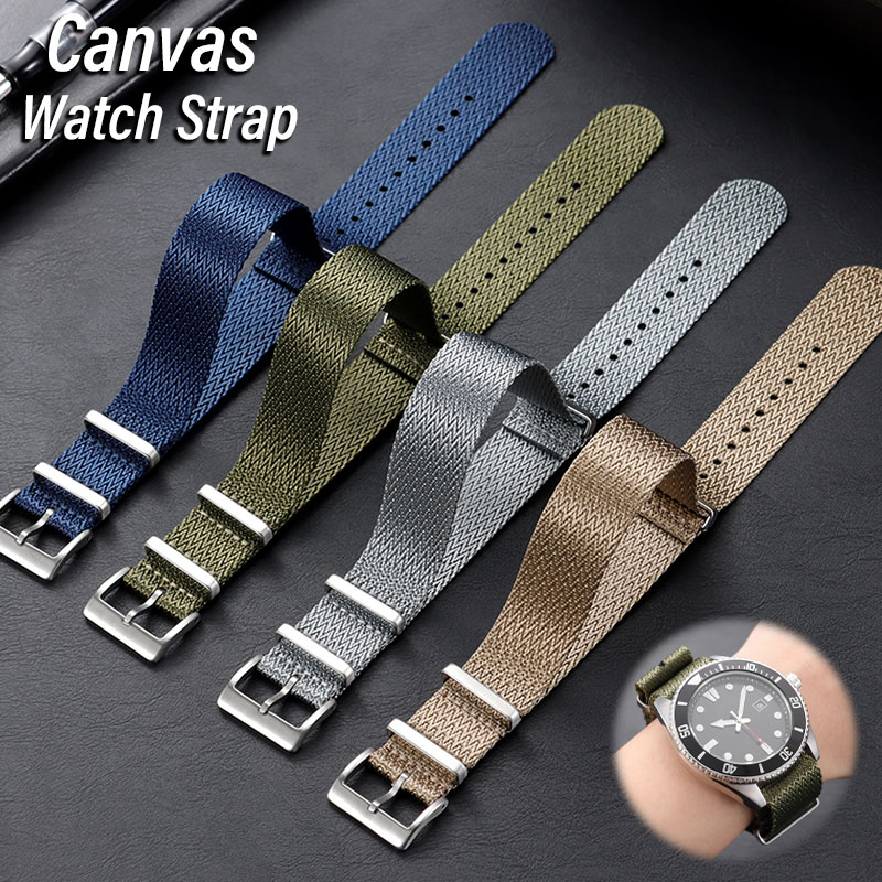 Canvas Nylon Watch Band 18mm 2 - مراجعة Omega Watches Smartwatch وسعره