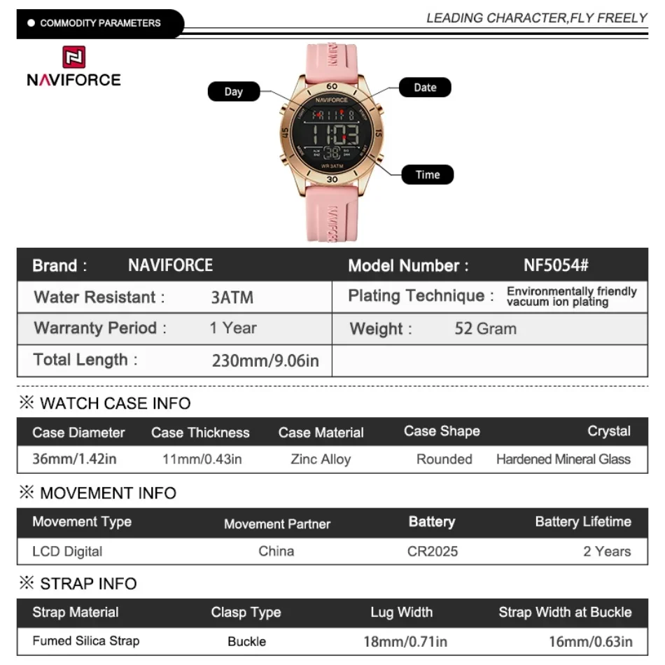 NAVIFORCE Watch For Women Fash - مراجعة Silicone Sport Band وسعره