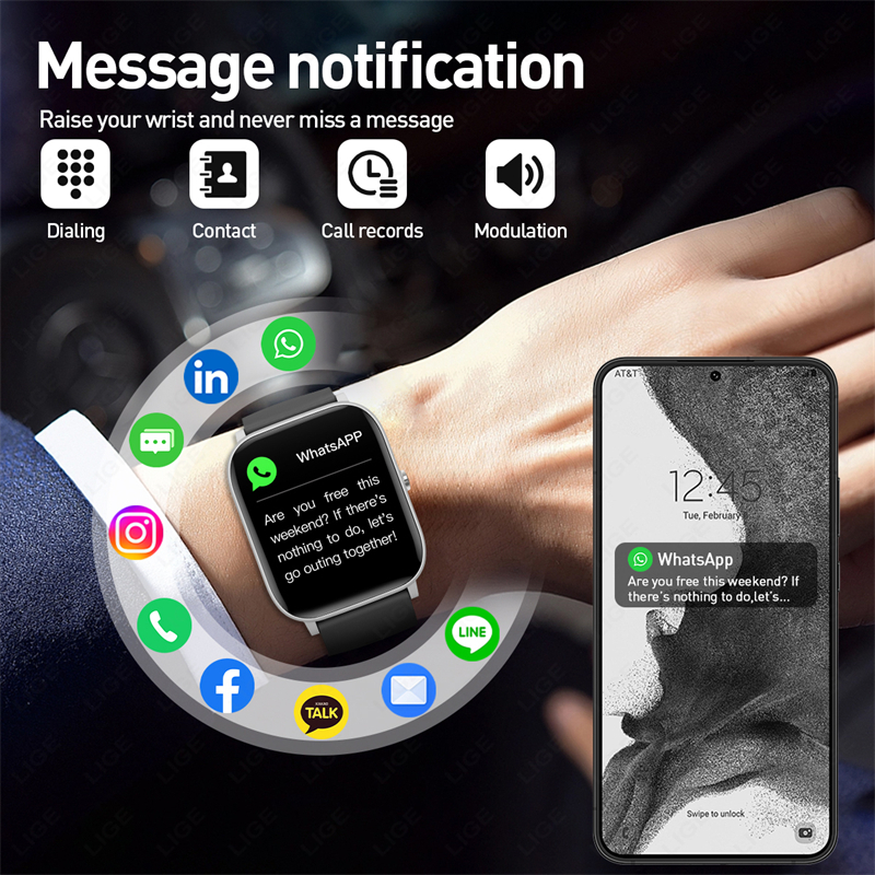 LIGE 1.85 Screen Smart Watch W - مراجعة Smartwatch Latest Watches For Women وسعره