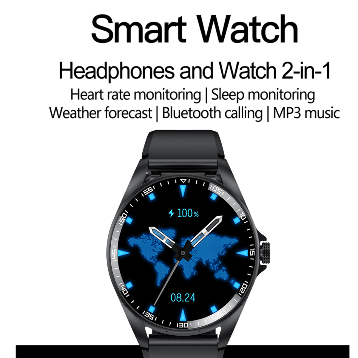 Smart Watch 2 in 1 with Headph - مراجعة Smartwatch Watches Wallpaper وسعره
