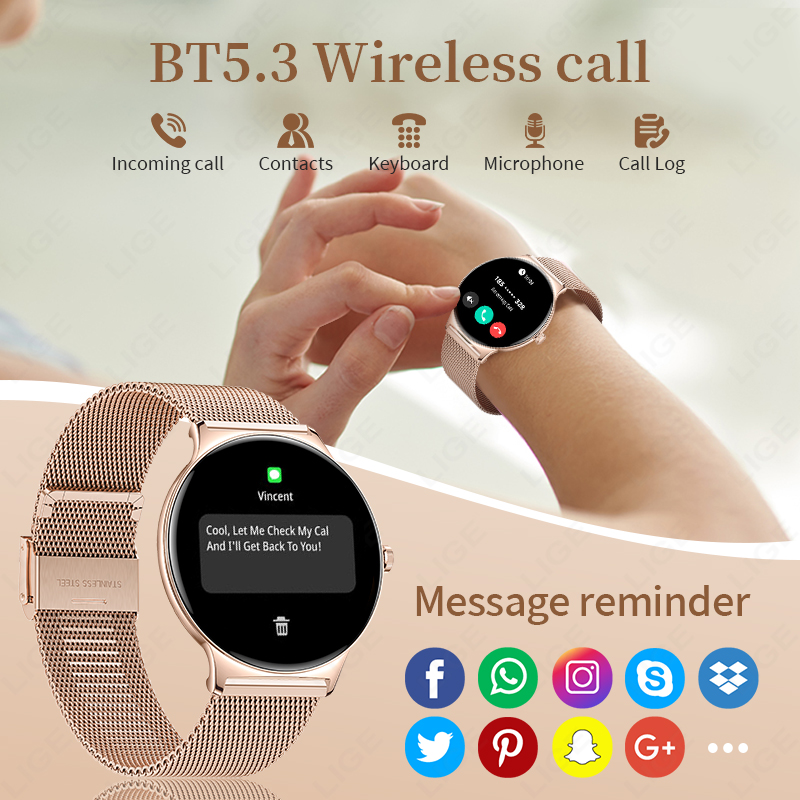 LIGE 2025 Ultra-thin Durable W - مراجعة Smartwatch Latest Watches For Women وسعره