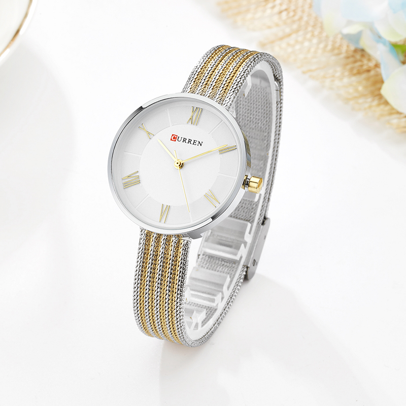 CURREN 9020 Small Dial Quartz  - مراجعة Mesh Stainless Strap وسعره