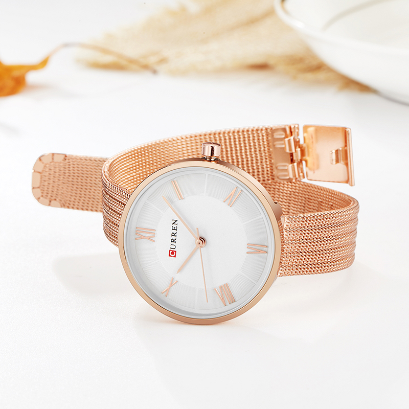 CURREN 9020 Small Dial Quartz  - مراجعة Mesh Stainless Strap وسعره