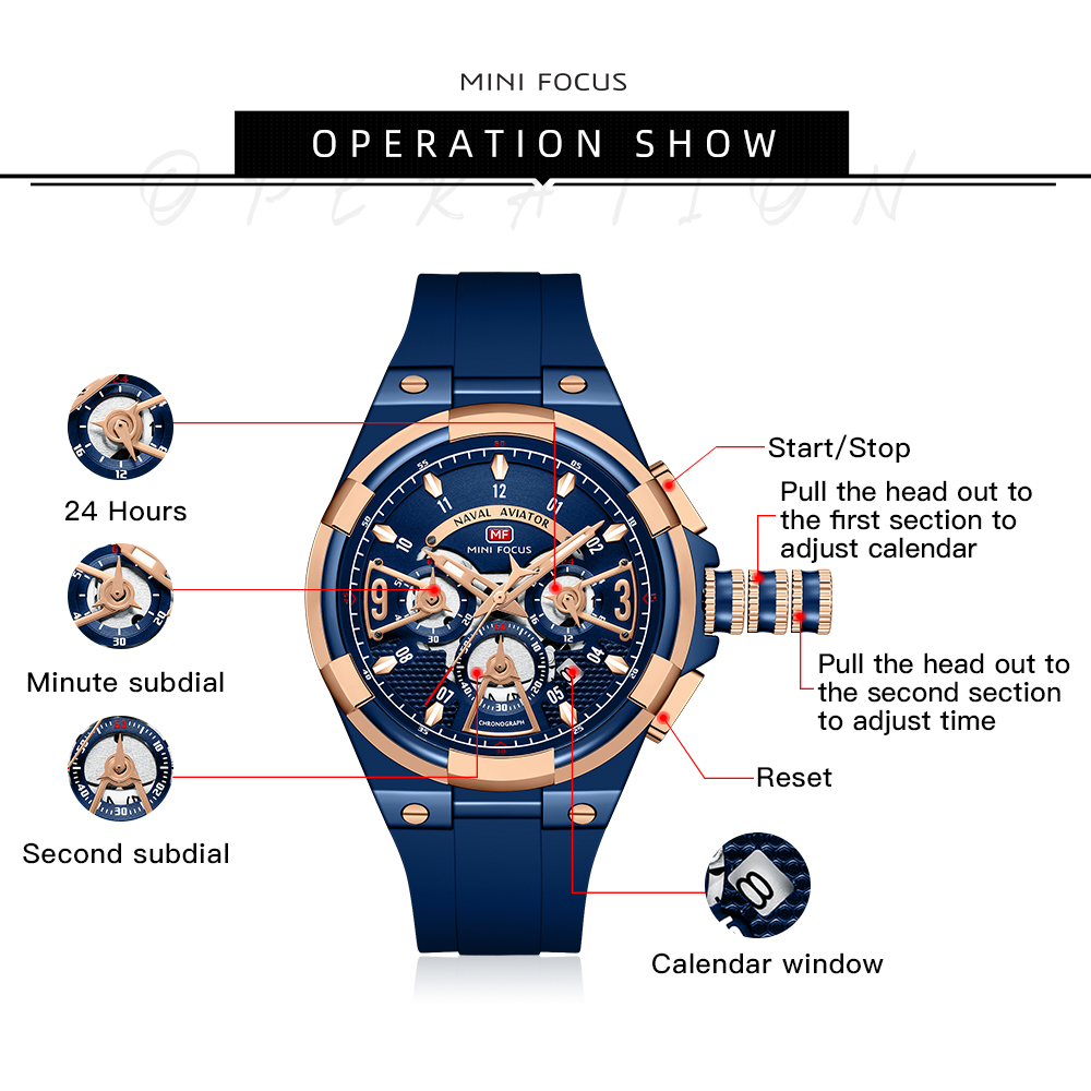 MINI FOCUS Mens Watches Brand  - مراجعة Silicone Sport Band وسعره