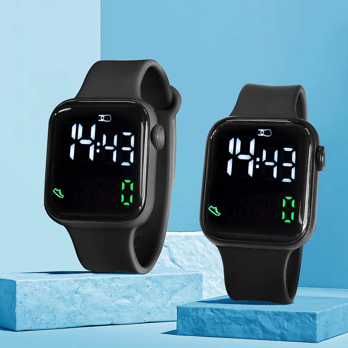 New 2PCS Student Minimalist Sm - مراجعة Smartwatch Watches Digital وسعره