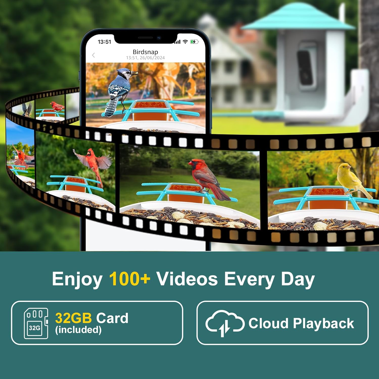 2K HD Bird Feeder Camera with  - مراجعة Watch Es وسعره