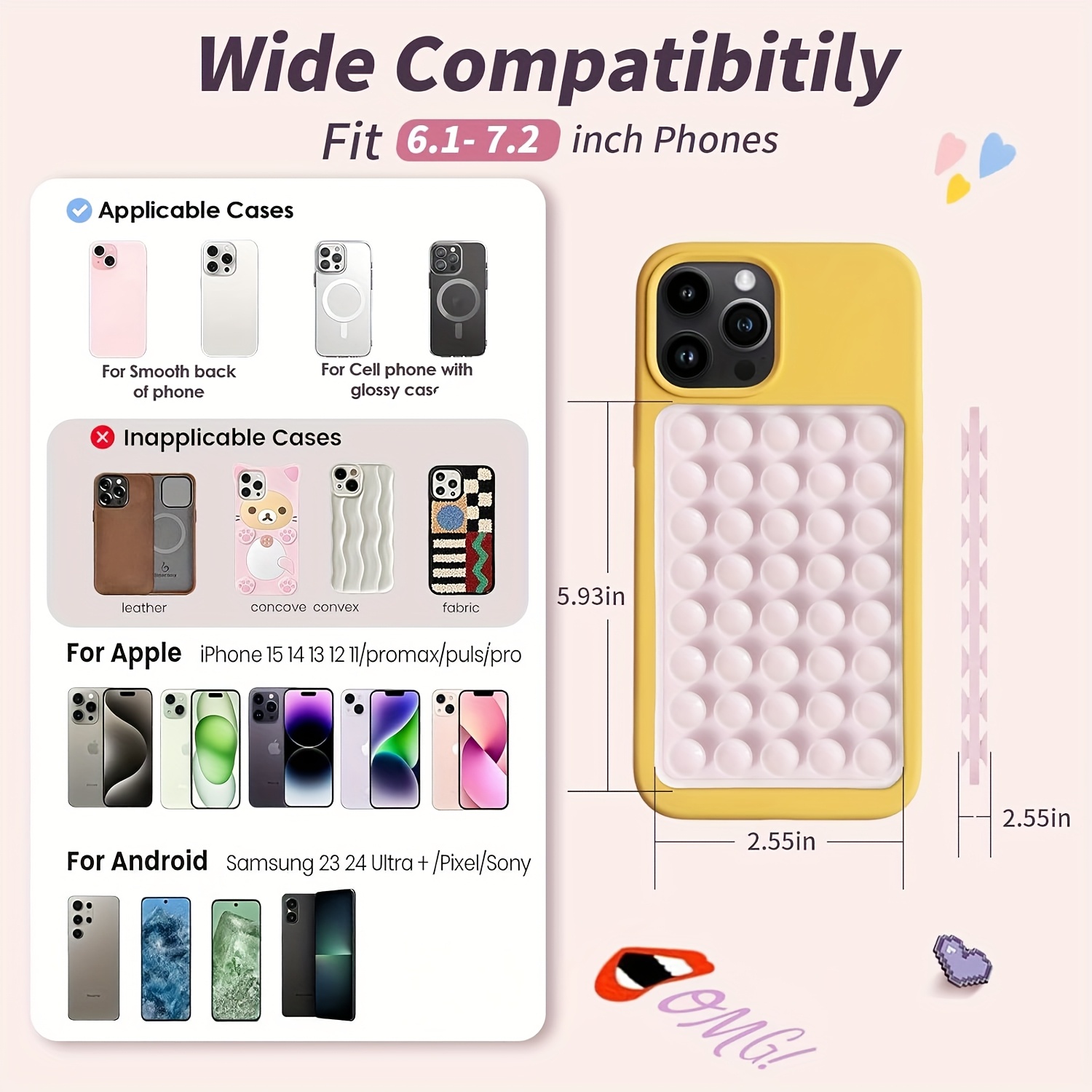 2pcs Double-Sided Silicone Suc - مراجعة Watch Es وسعره