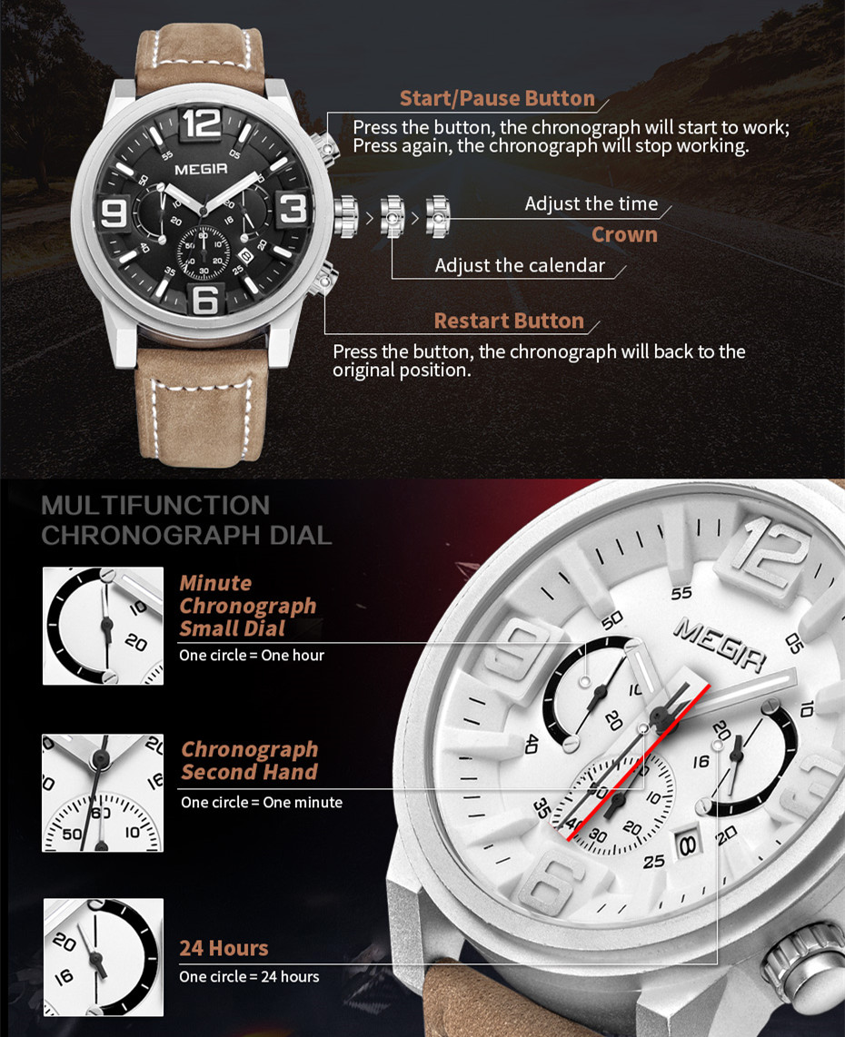 MEGIR Multi-function Business  - مراجعة Smartwatch Imported Watches For Men وسعره