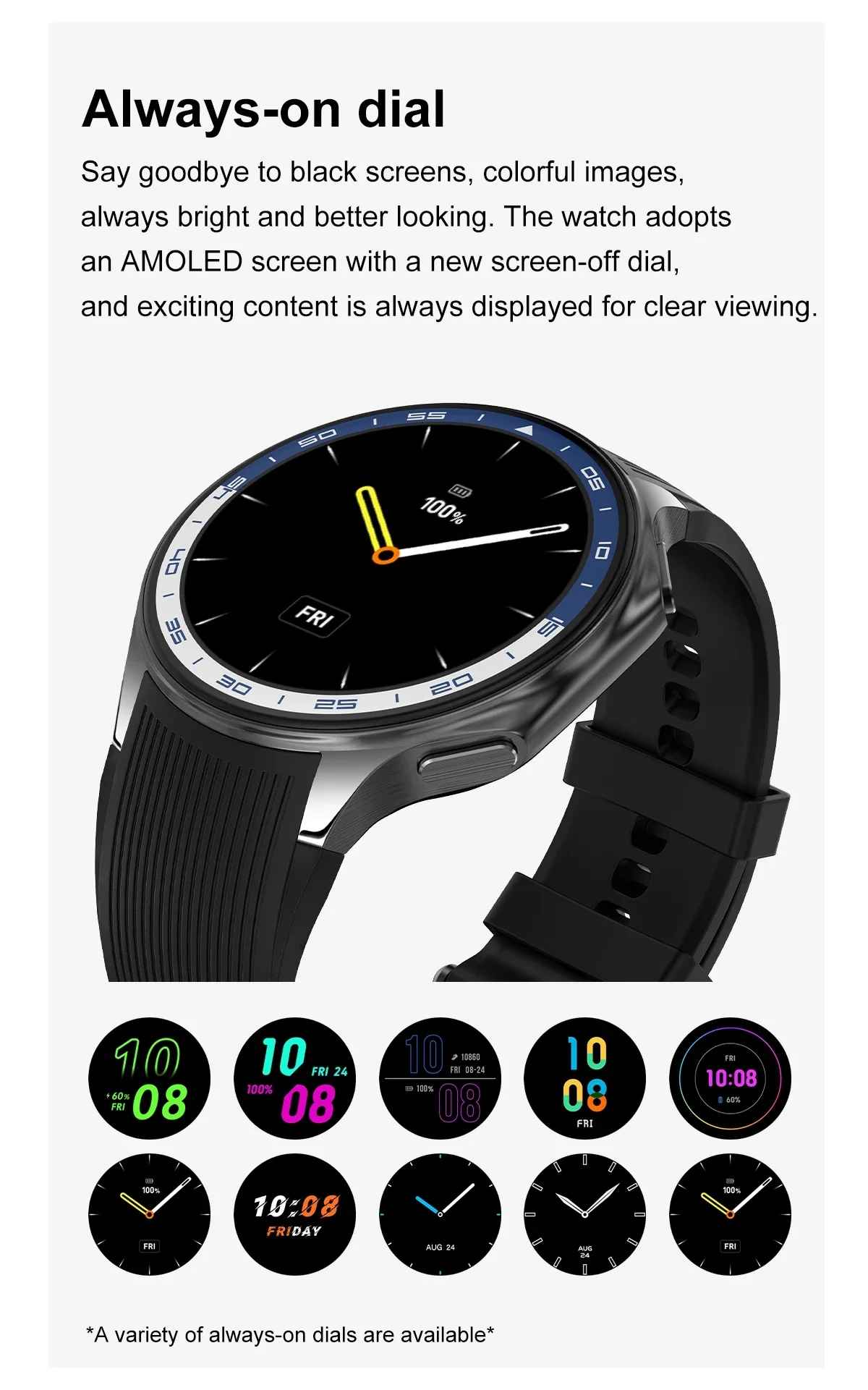 1.43 inch Big Screen Men Women - مراجعة Watch Watch Xs وسعره